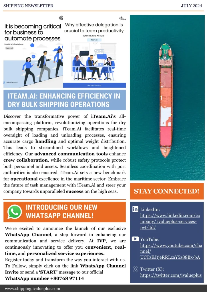 July Edition of our Shippping Newsletter